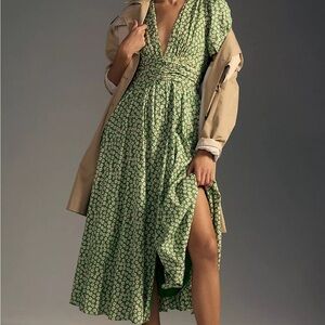 *NWT* Anthropologie Floral V-Neck Midi Dress